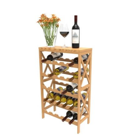 Hastings Home Rustic Wine Rack Space Saving Free Standing Wine Bottle Holder for Kitchen, Bar, Dining, Living Rooms 809270OTY
